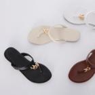 Toe-loop Chain-detail Slide Sandals