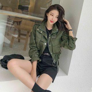 Drawcord-hem Crop Field Jacket