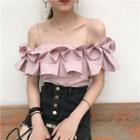 Off-shoulder Ruffled Camisole Top