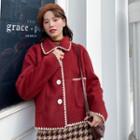 Button Jacket Brick Red - One Size