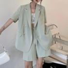 Short-sleeve Blazer / Straight Leg Shorts