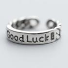 925 Sterling Silver Good Luck Open Ring