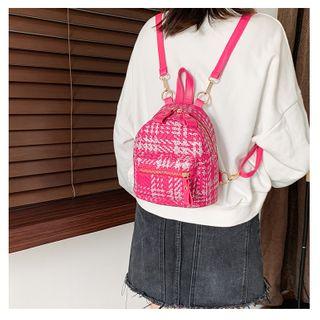 Patterned Straw Backpack