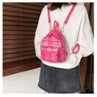 Patterned Straw Backpack
