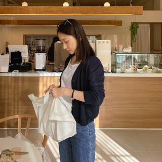 Belted-detail Cotton Shopper Bag