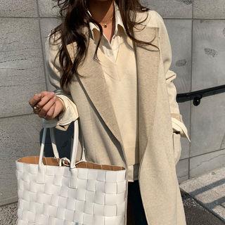 Cut-edge Maxi Wrap Coat