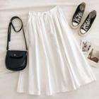 Plain High-waist Cargo Skirt White - One Size