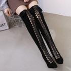 Pointy Toe High Heel Lace-up Over-the-knee Boots