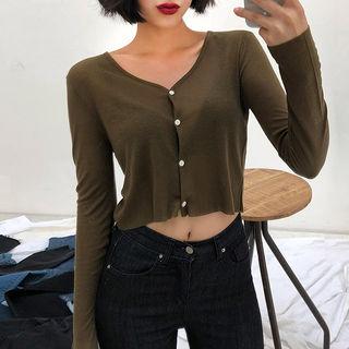 Wool Blend Light Crop Cardigan