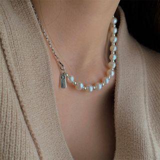 Freshwater Pearl Sterling Silver Necklace White & Silver - One Size