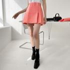 Box-pleated Tweed Miniskirt