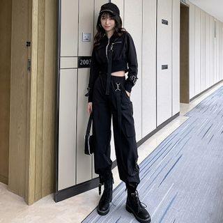 Zipped Jacket / Harem Cargo Pants