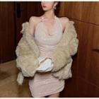 Halter-neck Sequined Mini Dress
