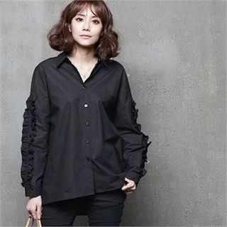 Frill-trim Cotton Shirt
