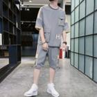 Set: Short-sleeve Pocket T-shirt + Sweatshorts