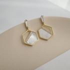Shell Alloy Hexagon Dangle Earring 1 Pair - As Shown In Figure - One Size