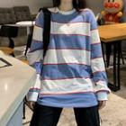 Striped Loose-fit Sweatshirt Sweatshirt - One Size