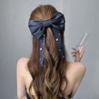 Rhinestone Ribbon Hair Clip A2889 - Blue - One Size