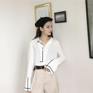 Chiffon Bell-sleeve Blouse