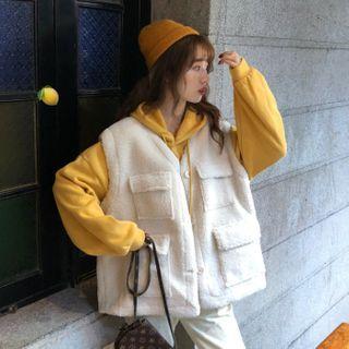 Faux Shearling Vest / Hoodie