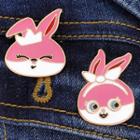 Alloy Glaze Rabbit Brooch 1 Pair - Rabbit - Pink & White - One Size