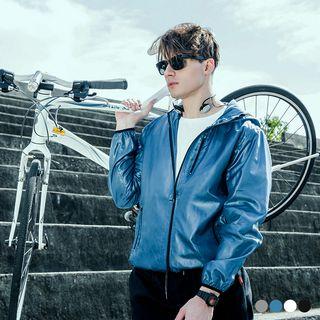 Contrast-trimmed Sporty Utility Tech Jacket