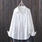 Ruched Shirt White - One Size