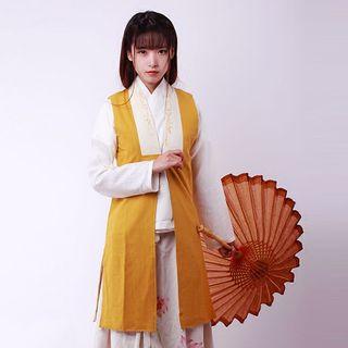 Embroidered Long Vest