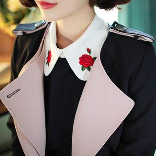Epaulet Flap Trench Coat With Sash
