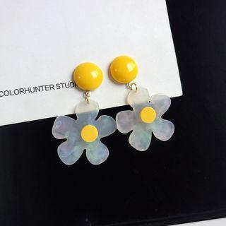 Resin Flower Dangle Earring 1 Pair - Earring - One Size