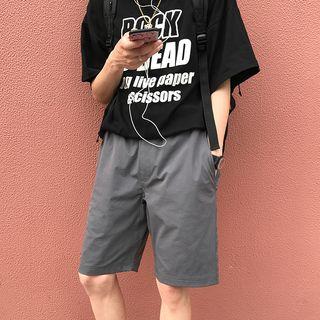 Plain Straight-leg Shorts
