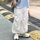 Drawcord-cuff Wide Leg Pants