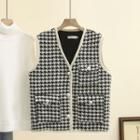 Houndstooth Button-up Vest