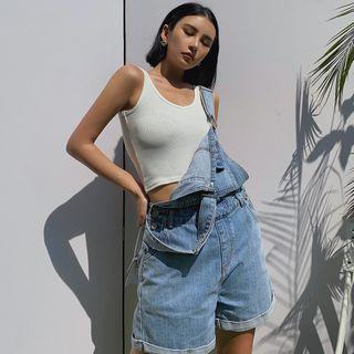 Stretched V-neck Crop Tank Top In 5 Colors