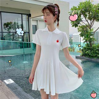Heart Printed Polo Minidress