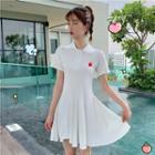 Heart Printed Polo Minidress