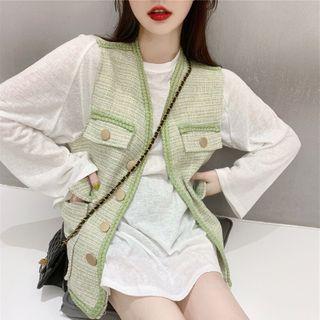 Set: Short-sleeve T-shirt + Plaid Vest