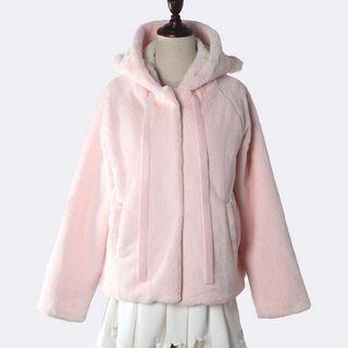 Furry Cat Ear Hooded Coat