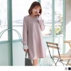 Pleated Cuff Panel Bow A-line Dress