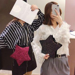 Faux Leather Star Crossbody Bag