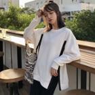 Zipper Round-neck Loose-fit Sweatshirt