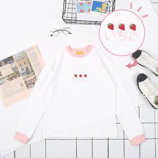 Strawberry Embroidered Sweatshirt