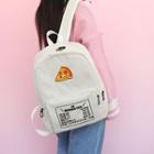 Pizza Embroidery Lightweight Backpack
