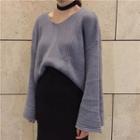 Set: Midi Mermaid Skirt + V-neck Sweater