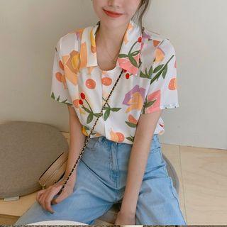 Print Short-sleeve Shirt / Shirt Dress / Strappy Dress