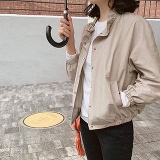 Frilled-collar Snap-button Jacket