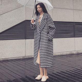 Plaid Quilted Lapel Coat