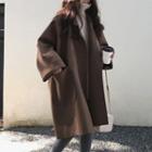 Plain Open-front Long Coat