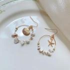 Shell Drop Earring 1 Pair - Ce2536 - Gold & White - One Size