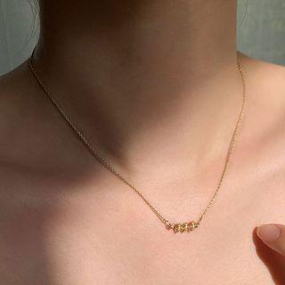 Cz Necklace Gold - One Size